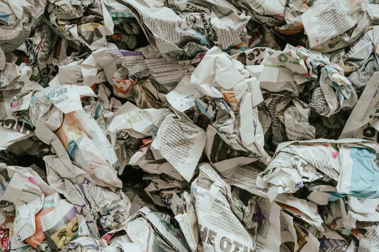Use recycled paper waste for packaging